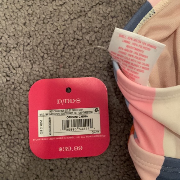 Maternity Striped Swimsuit Size Small Cup D/DD - Picture 3 of 5